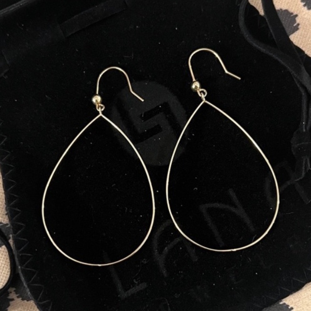 Lana Jewelry 14K Gold Lana stamp hoops